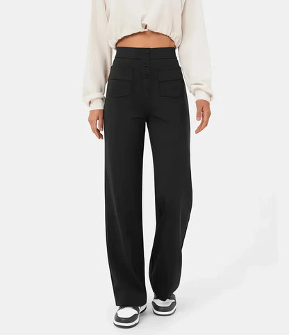 Pantalon Taille Haute Femme Élégant et Confortable