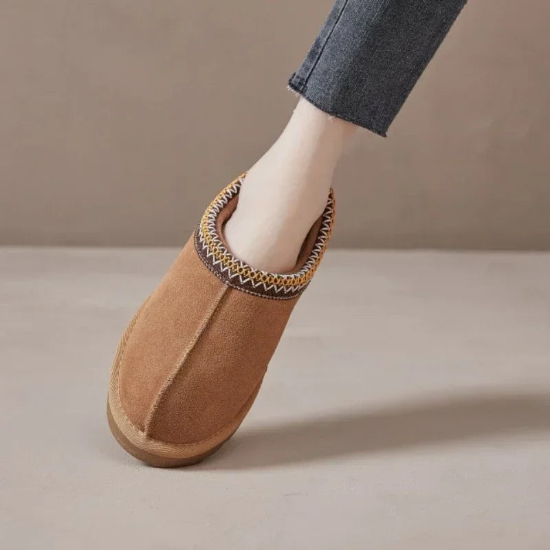 Pantoufles Boston Chaudes Confortables pour Femmes