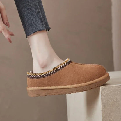 Pantoufles Boston Chaudes Confortables pour Femmes