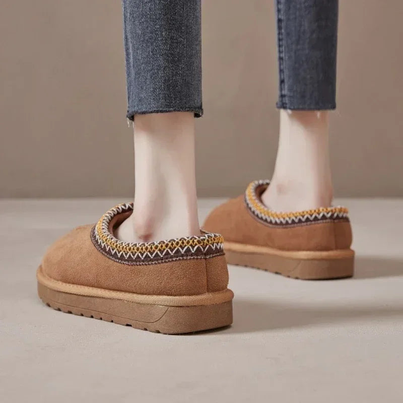Pantoufles Boston Chaudes Confortables pour Femmes