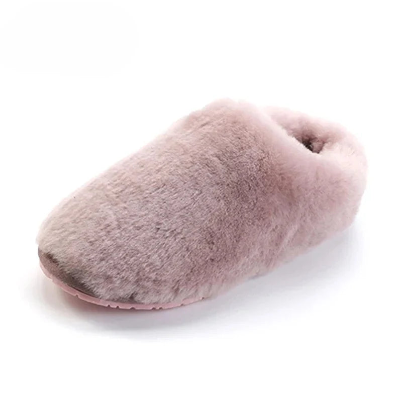 Pantoufles Chaudes Doublées Fourrure pour Femmes