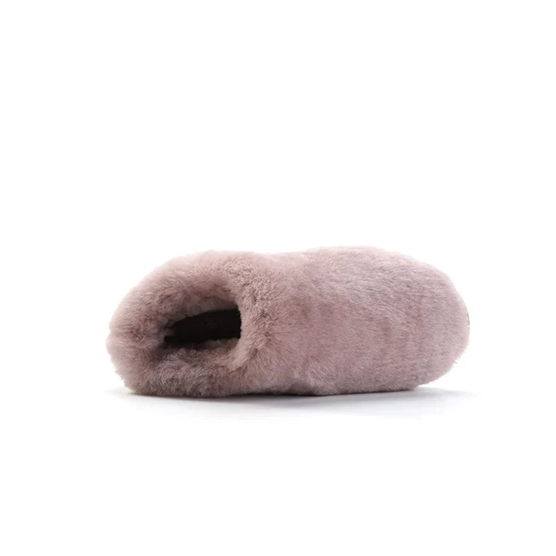 Pantoufles Chaudes Doublées Fourrure pour Femmes