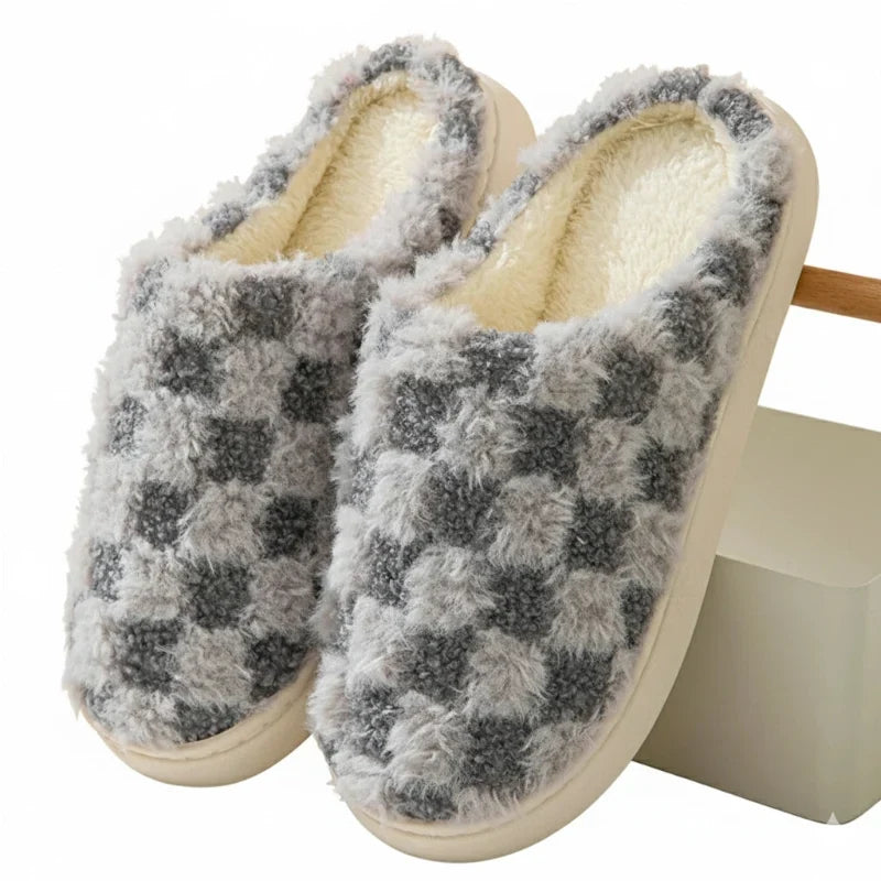 Pantoufles d'Hiver Chaudes & Antidérapantes Unisexes en Coton
