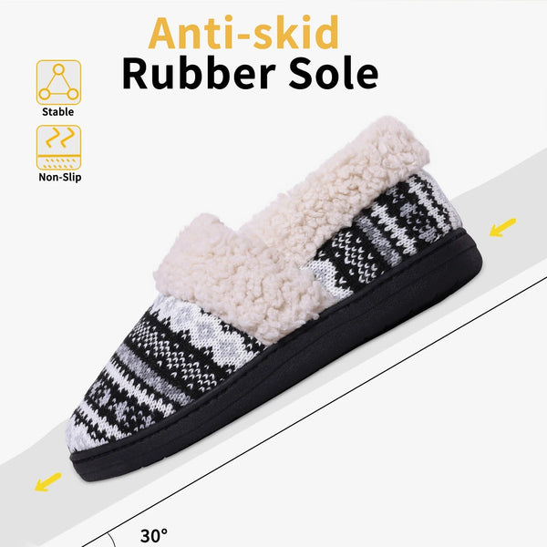 Pantoufles d'Hiver Unisexe en Tricot Douillet et Pelucheux