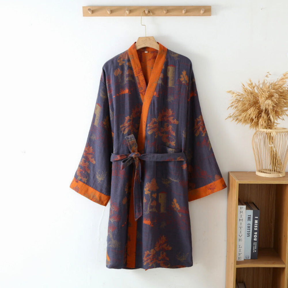 Peignoir Kimono Unisexe en Coton – Confort Luxueux & Style Élégant