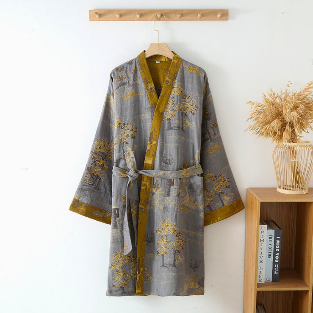 Peignoir Kimono Unisexe en Coton – Confort Luxueux & Style Élégant