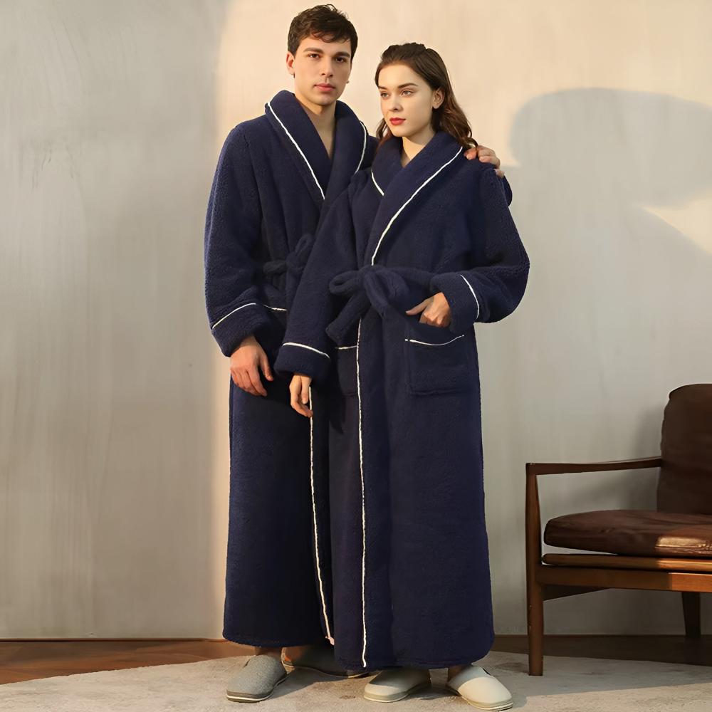 Peignoir Sherpa Unisexe Doux – Robe de Chambre Chaude et Confortable