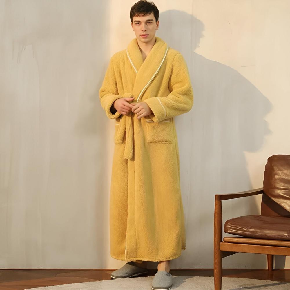 Peignoir Sherpa Unisexe Doux – Robe de Chambre Chaude et Confortable