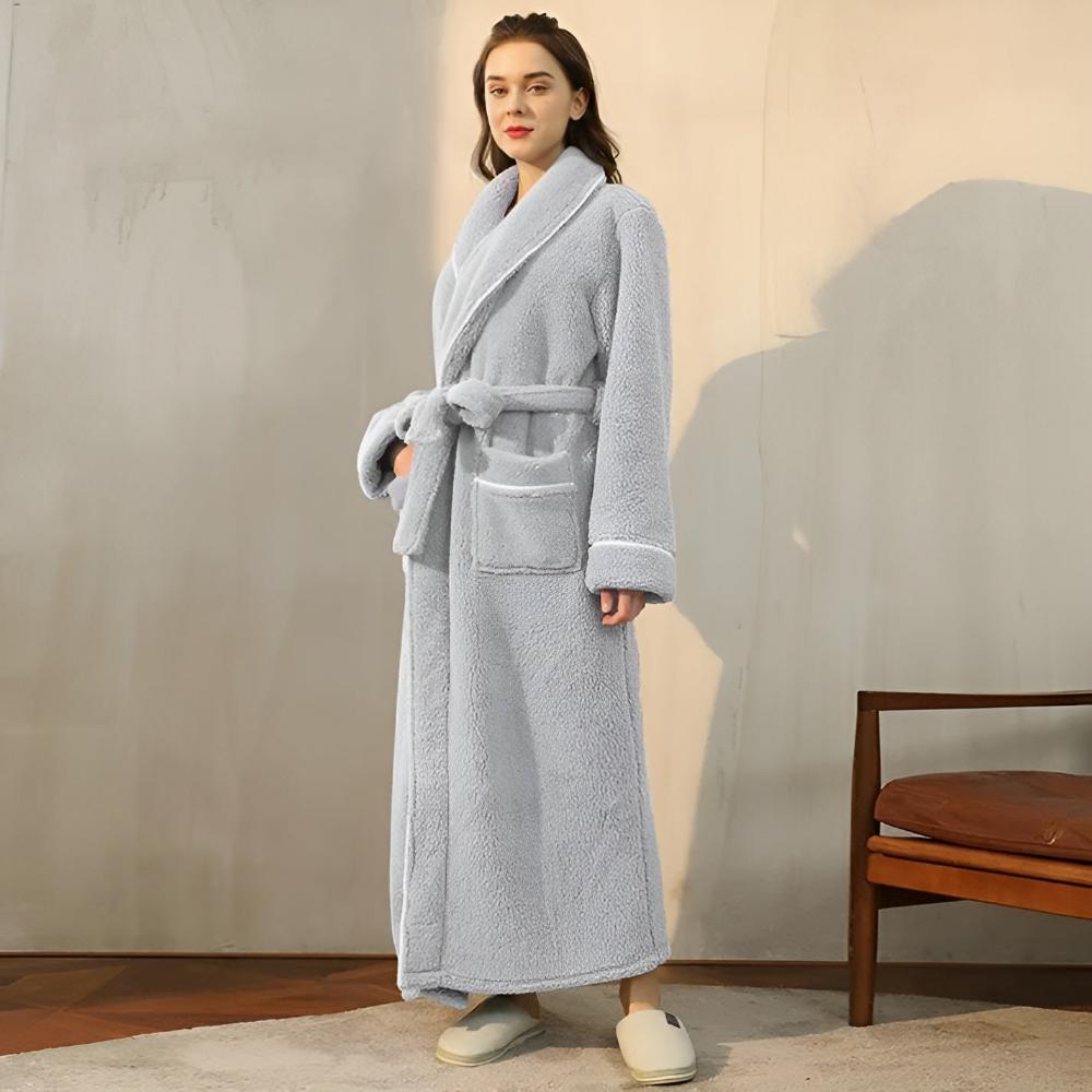 Peignoir Sherpa Unisexe Doux – Robe de Chambre Chaude et Confortable