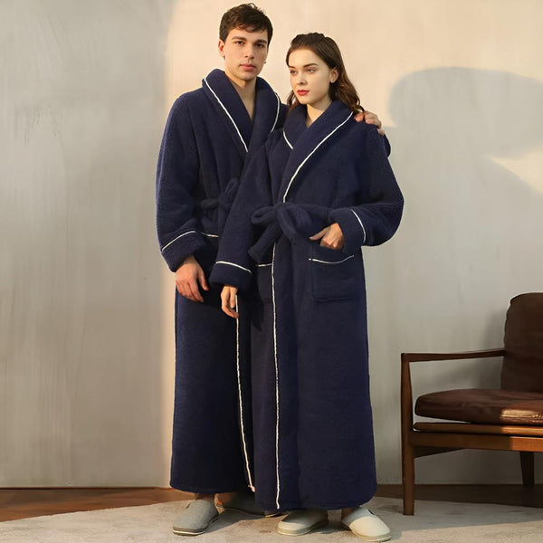 Peignoir Sherpa Unisexe Doux – Robe de Chambre Chaude et Confortable