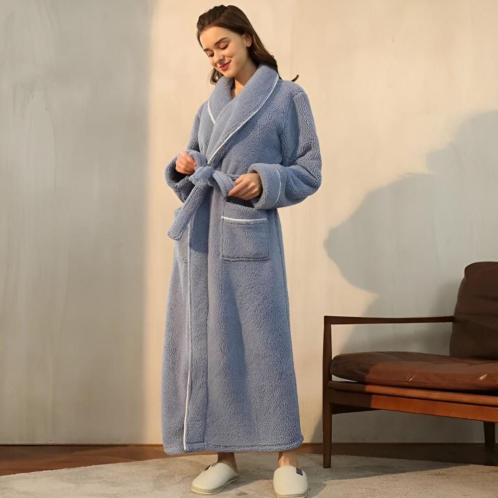 Peignoir Sherpa Unisexe Doux – Robe de Chambre Chaude et Confortable
