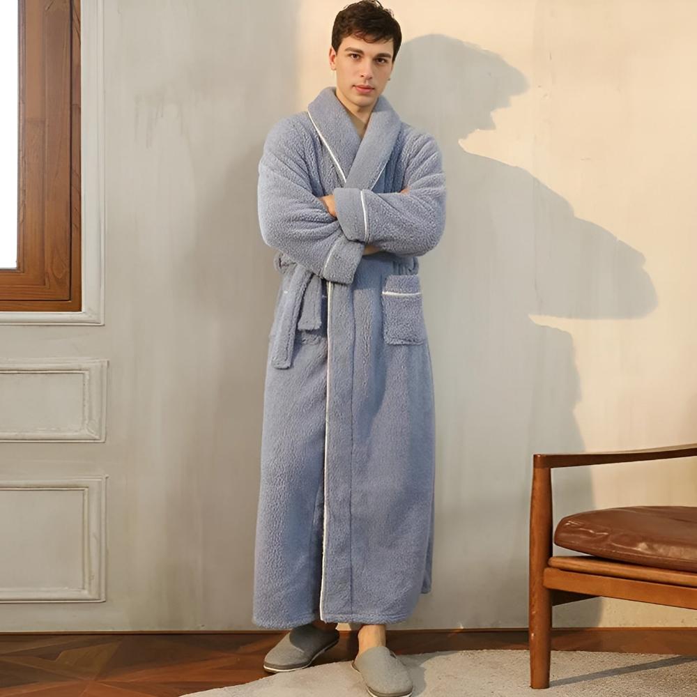 Peignoir Sherpa Unisexe Doux – Robe de Chambre Chaude et Confortable