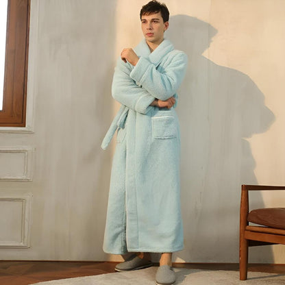 Peignoir Sherpa Unisexe Doux – Robe de Chambre Chaude et Confortable
