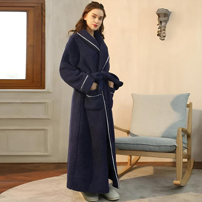 Peignoir Sherpa Unisexe Doux – Robe de Chambre Chaude et Confortable