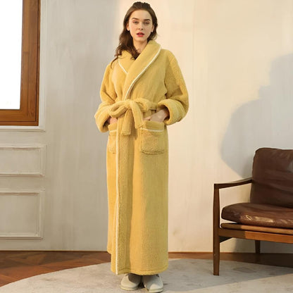 Peignoir Sherpa Unisexe Doux – Robe de Chambre Chaude et Confortable