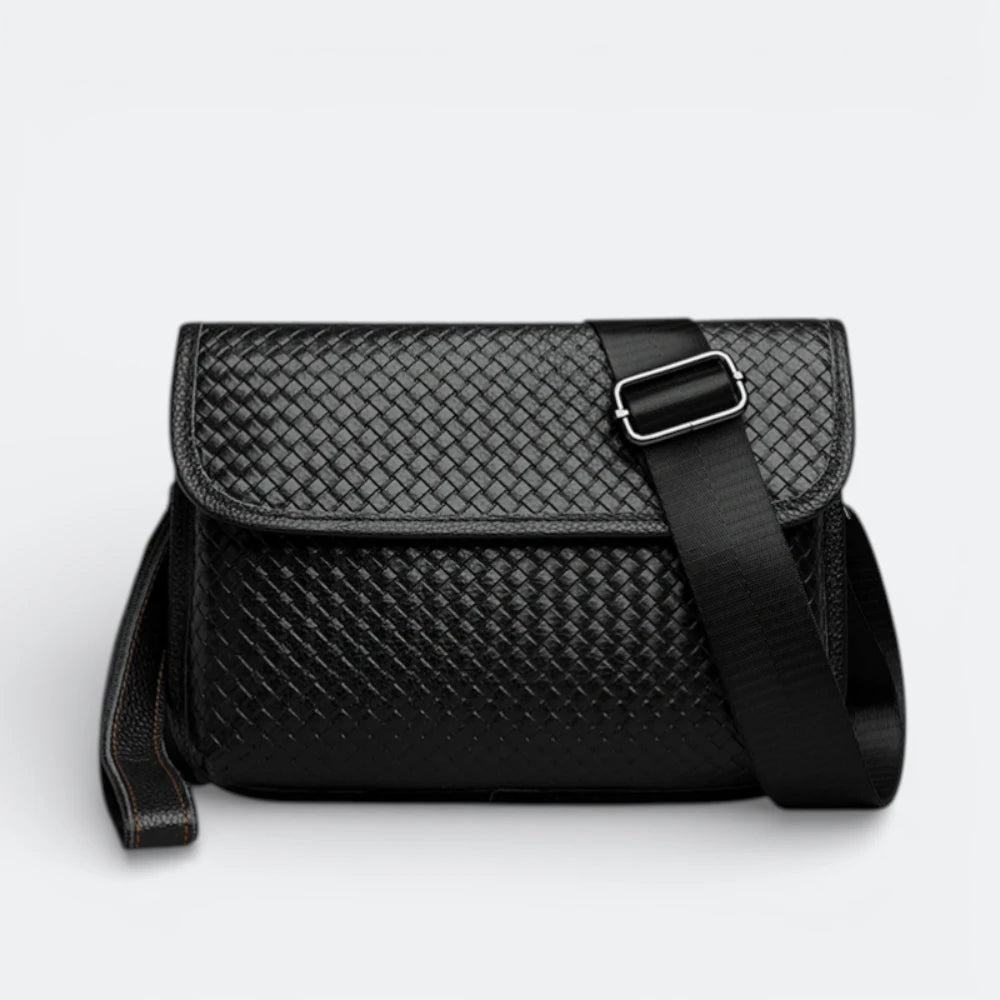 Petit Sac Bandoulière en Cuir Homme Noir - | AïtaVia