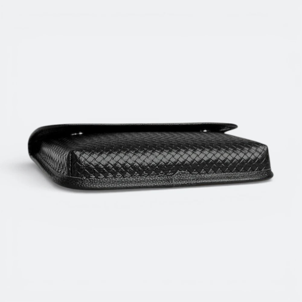 Petit Sac Bandoulière en Cuir Homme Noir & Brun Rosé - | AïtaVia