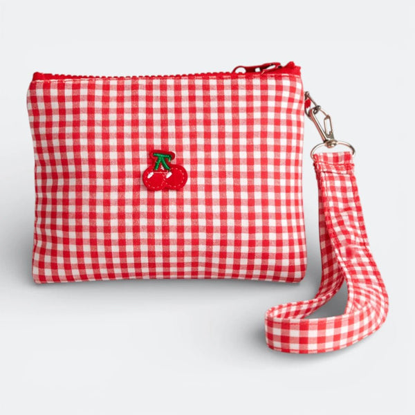 Petite Trousse Maquillage en Toile Vichy Rouge - | AïtaVia