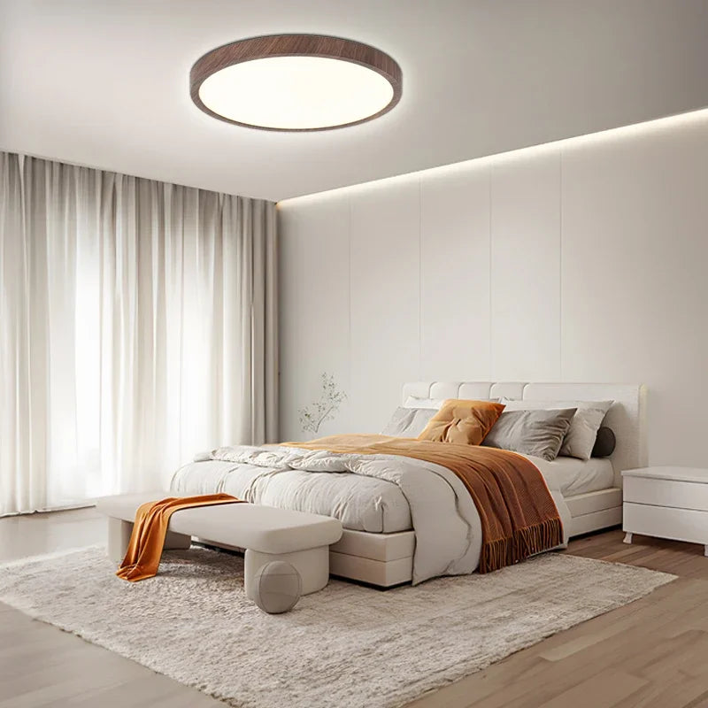Plafonnier LED Bois - Ultrafin - Design Moderne