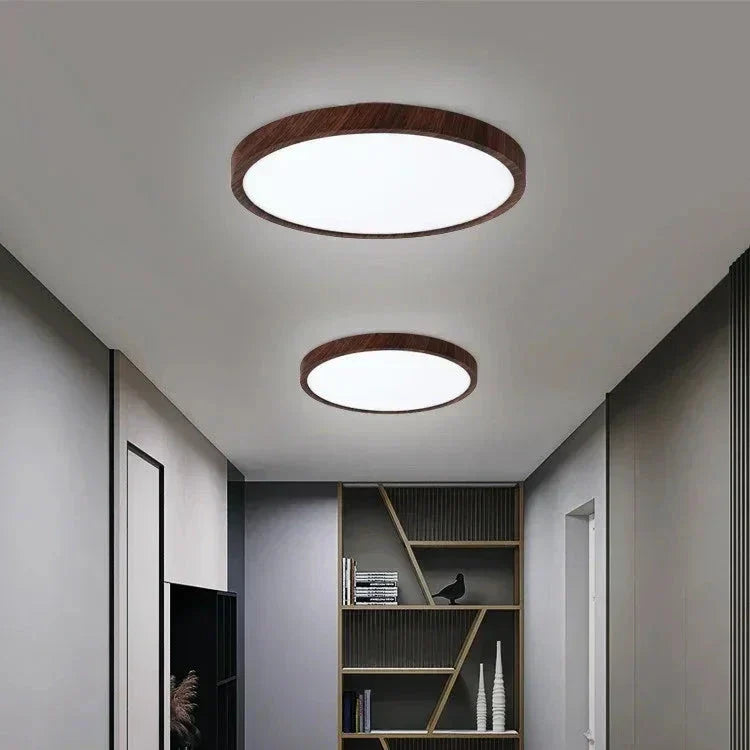 Plafonnier LED Bois - Ultrafin - Design Moderne