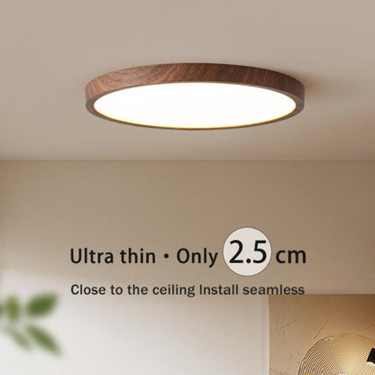 Plafonnier LED Bois - Ultrafin - Design Moderne