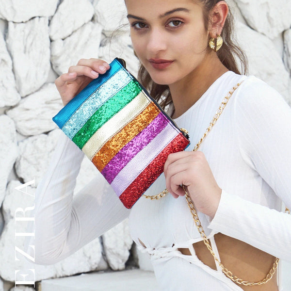 Pochette de Soirée Élégante pour Femmes | Multicolore & Rose