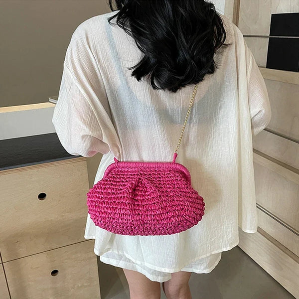 Pochette en Paille Élégante pour Femmes