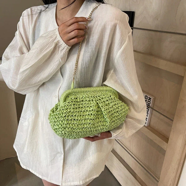Pochette en Paille Élégante pour Femmes