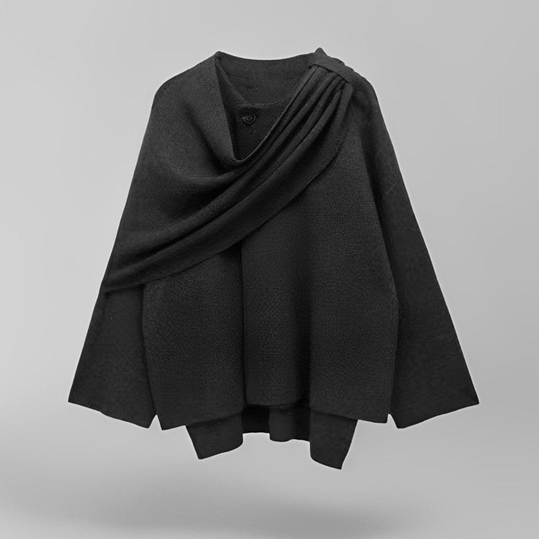 Poncho Emma - Asymétrique, Chic, Chaud