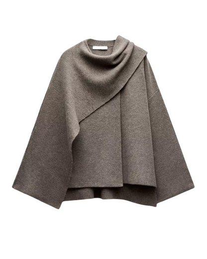 Poncho Emma - Asymétrique, Chic, Chaud
