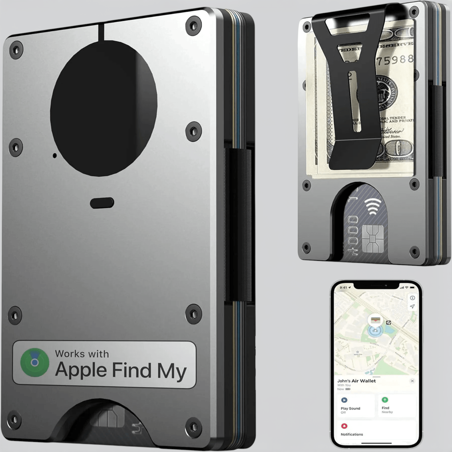 Protège Carte Sans Contact et Localisation Gris Clair - | AïtaVia