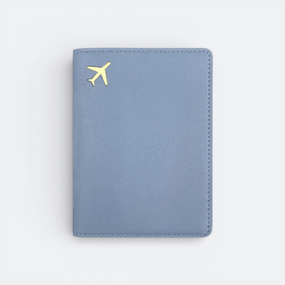 Protège Passeport Avion Bleu Poudré - | AïtaVia