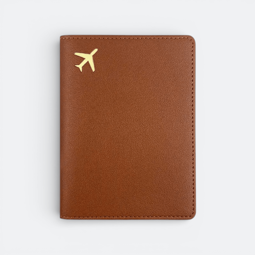 Protège Passeport Avion Marron Roux - | AïtaVia