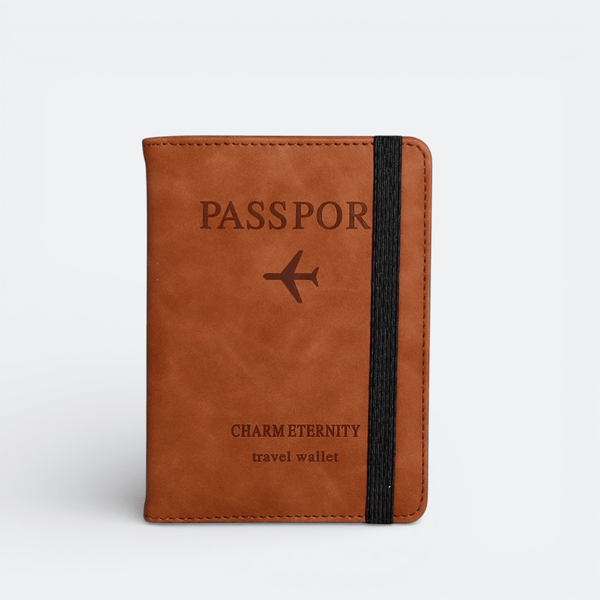 Protège Passeport Homme Marron Roux - | AïtaVia