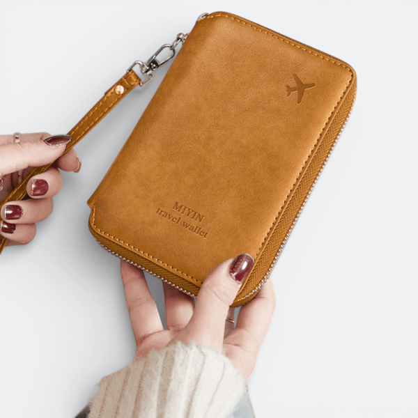 Protège Passeport RFID Marron Cuivré - | AïtaVia