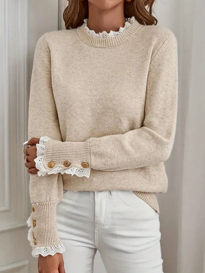 Pull Femme Col Rond - Élégant & Confortable - Maille Fine