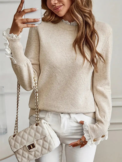 Pull Femme Col Rond - Élégant & Confortable - Maille Fine