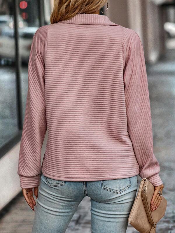 Pull Col V Élégant pour Femme | Style Automnal avec Fermeture Éclair
