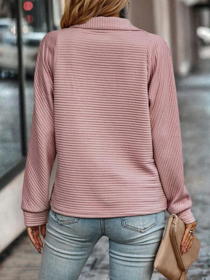 Pull Col V Élégant pour Femme | Style Automnal avec Fermeture Éclair