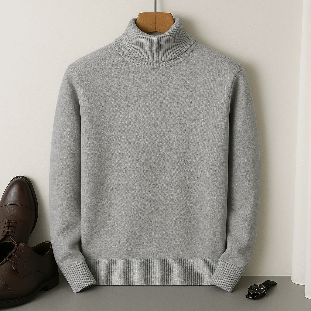 Pull Homme Élégant à Col Roulé – Chaleur & Confort Intemporels