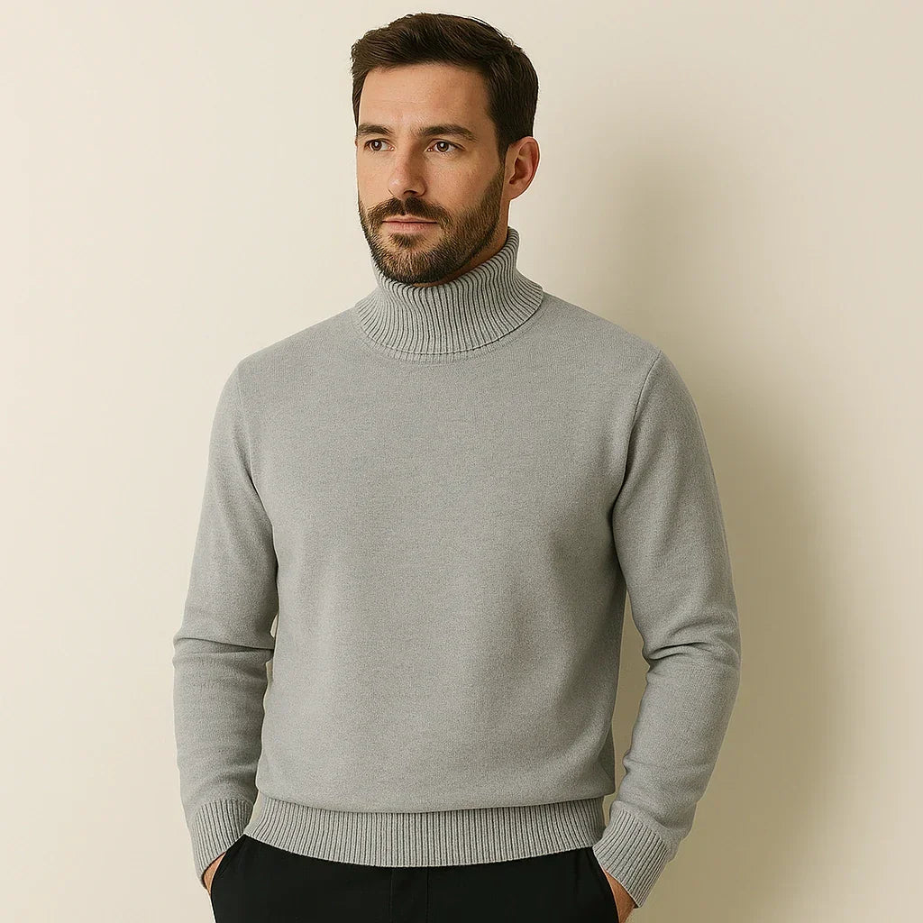 Pull Homme Élégant à Col Roulé – Chaleur & Confort Intemporels