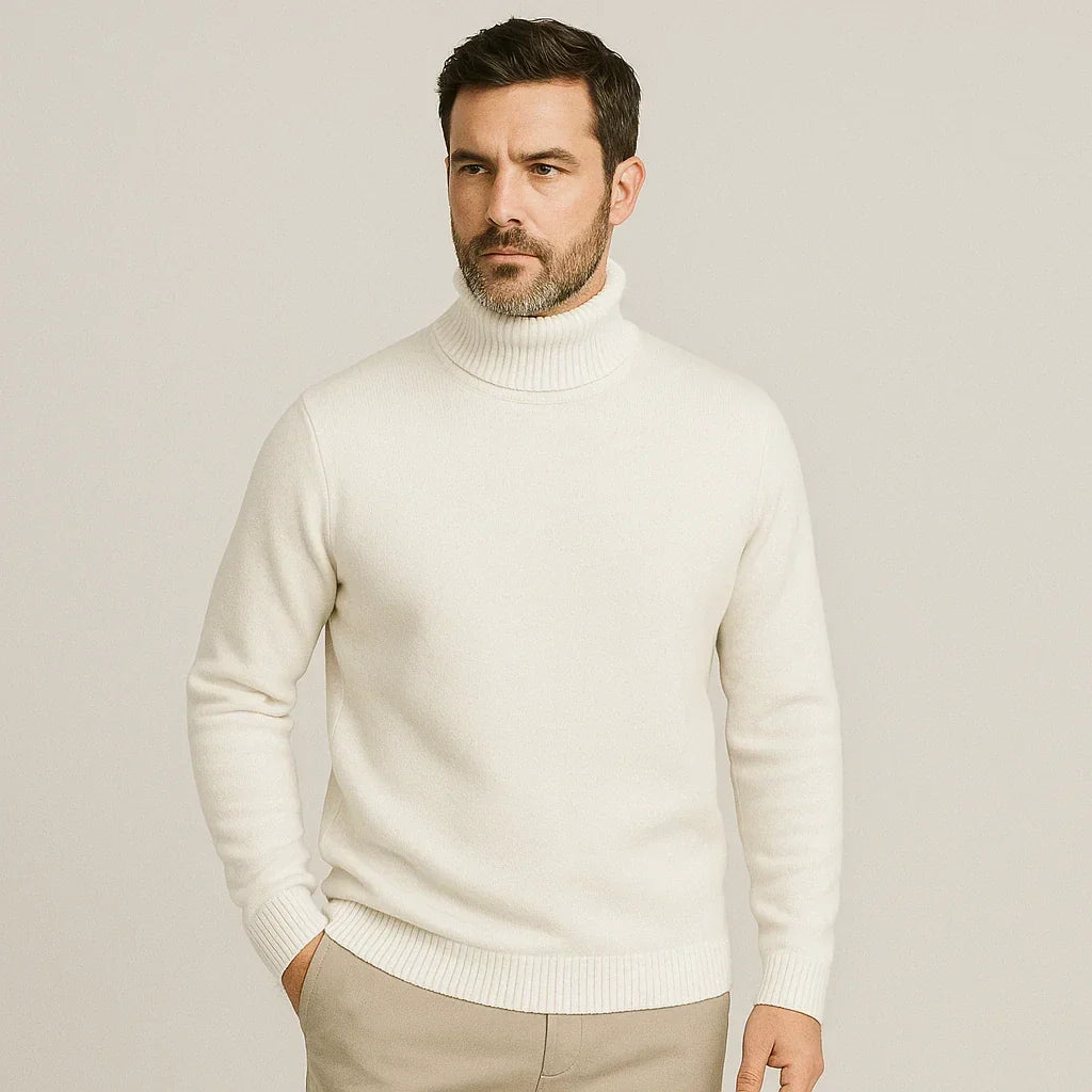 Pull Homme Élégant à Col Roulé – Chaleur & Confort Intemporels