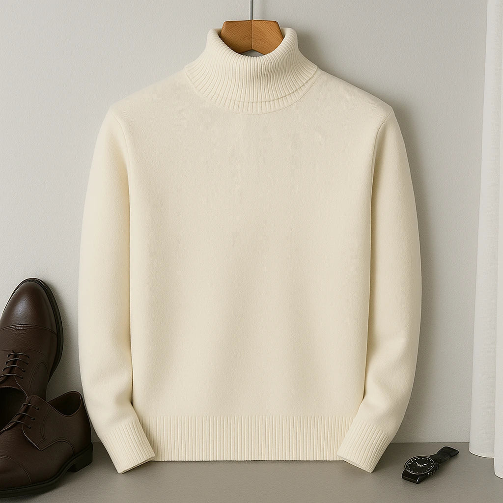 Pull Homme Élégant à Col Roulé – Chaleur & Confort Intemporels