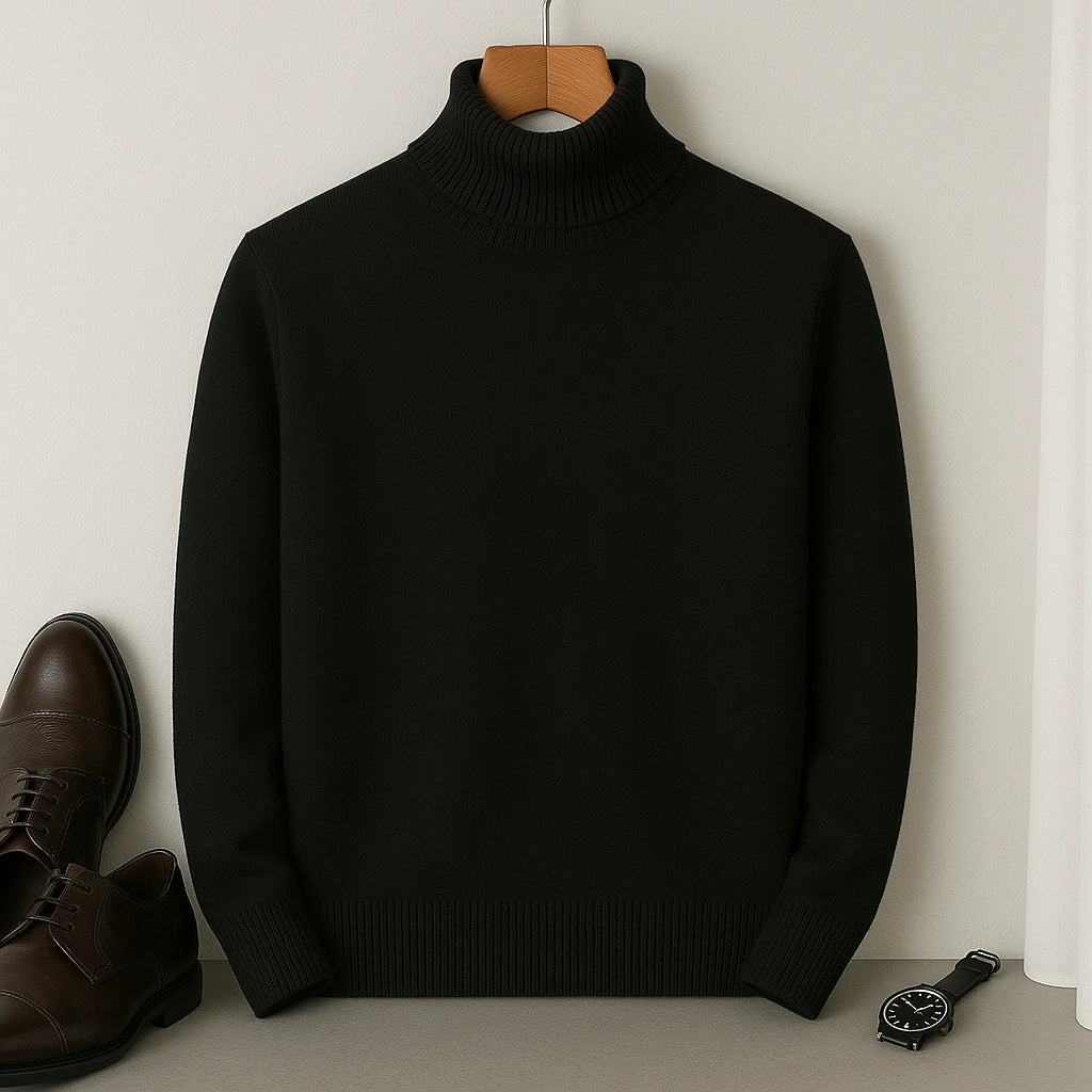 Pull Homme Élégant à Col Roulé – Chaleur & Confort Intemporels