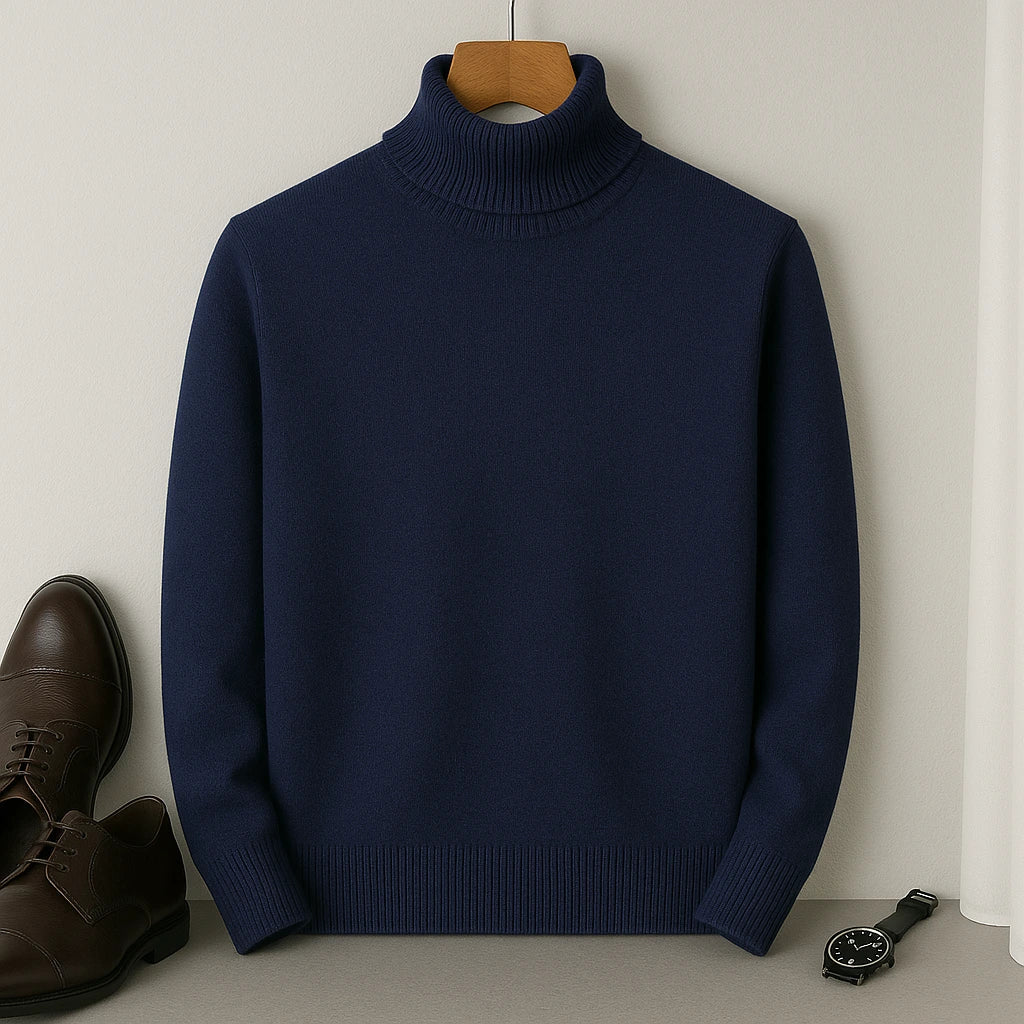 Pull Homme Élégant à Col Roulé – Chaleur & Confort Intemporels