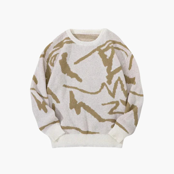 Pull Homme Tendance à Motif Abstrait – Confort Chaleureux pour un Style Unique