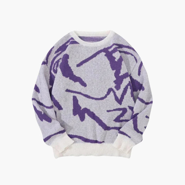 Pull Homme Tendance à Motif Abstrait – Confort Chaleureux pour un Style Unique