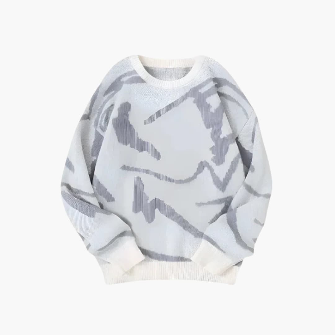 Pull Homme Tendance à Motif Abstrait – Confort Chaleureux pour un Style Unique