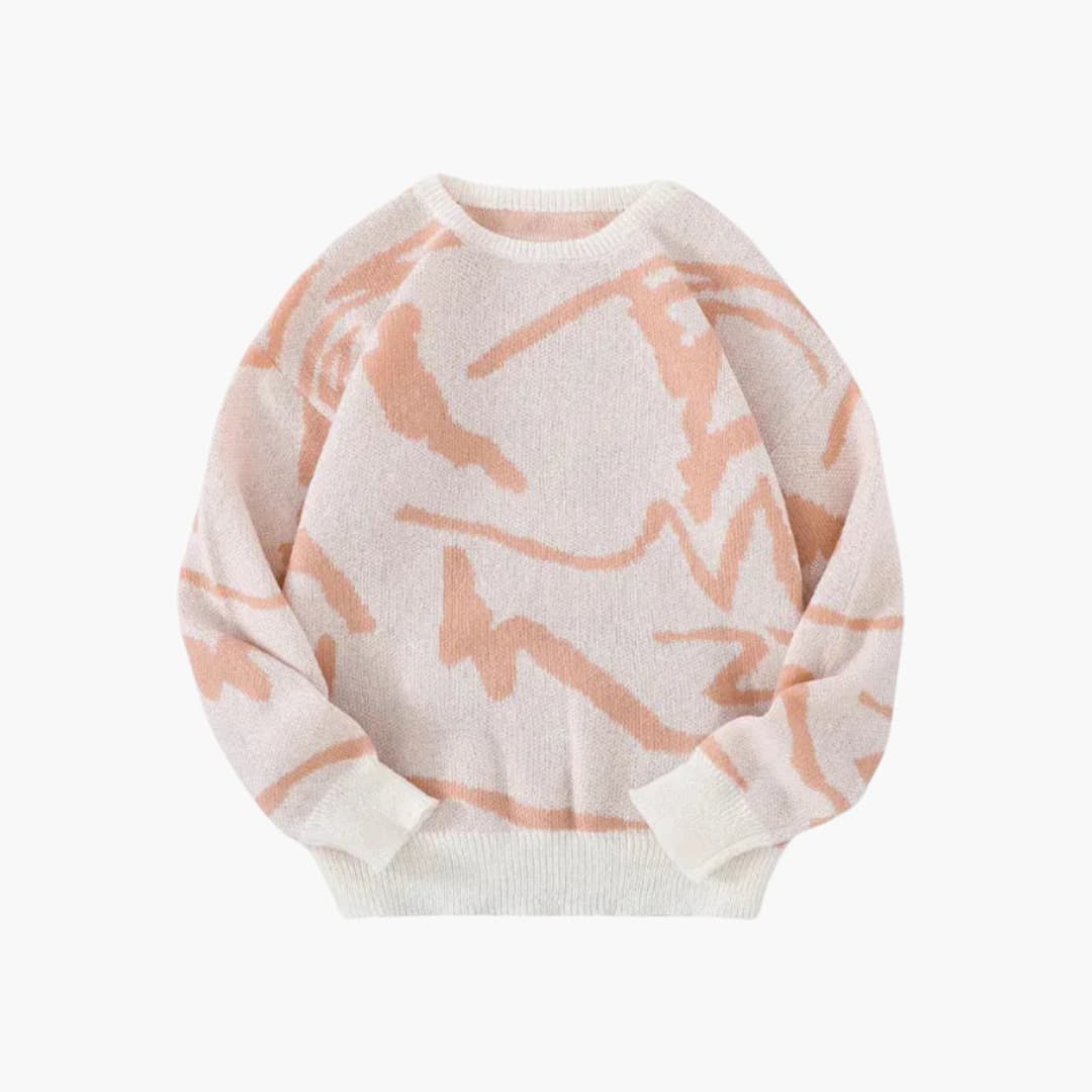 Pull Homme Tendance à Motif Abstrait – Confort Chaleureux pour un Style Unique