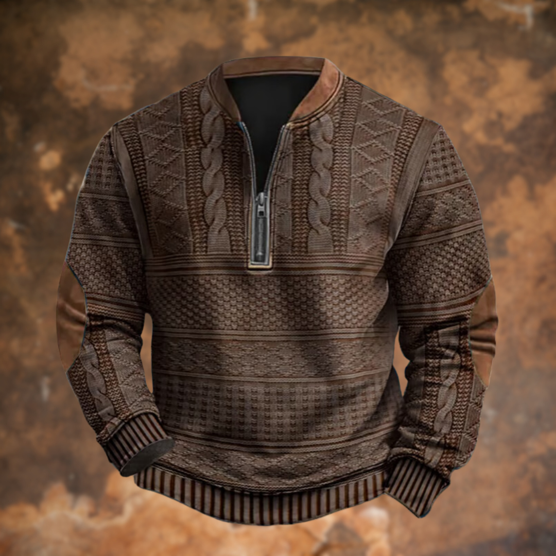 Pull Tricoté Zippé Homme - Élégance & Chaleur Hivernale